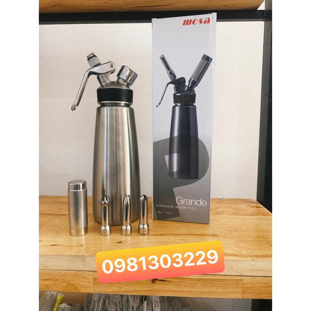 Bình Xịt Kem Tươi Mosa - Hàng Nhập Khẩu 500ml và 1000ml