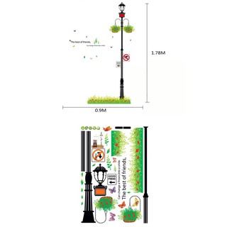 decal cột đèn hoa