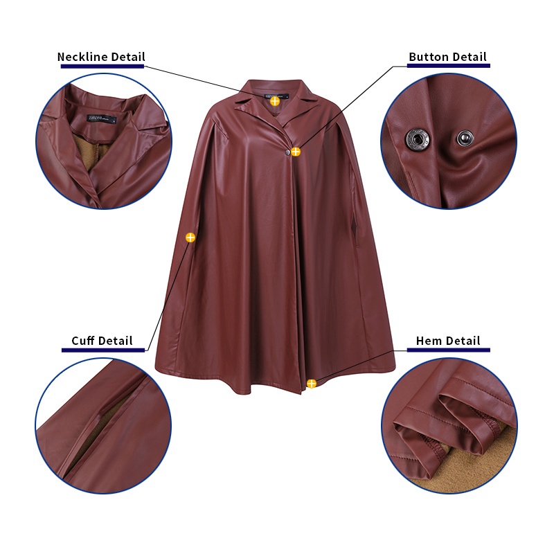 Áo khoác ZANZEA vải da PU dáng rộng màu trơn kiểu giản đơn hợp thời trang | BigBuy360 - bigbuy360.vn