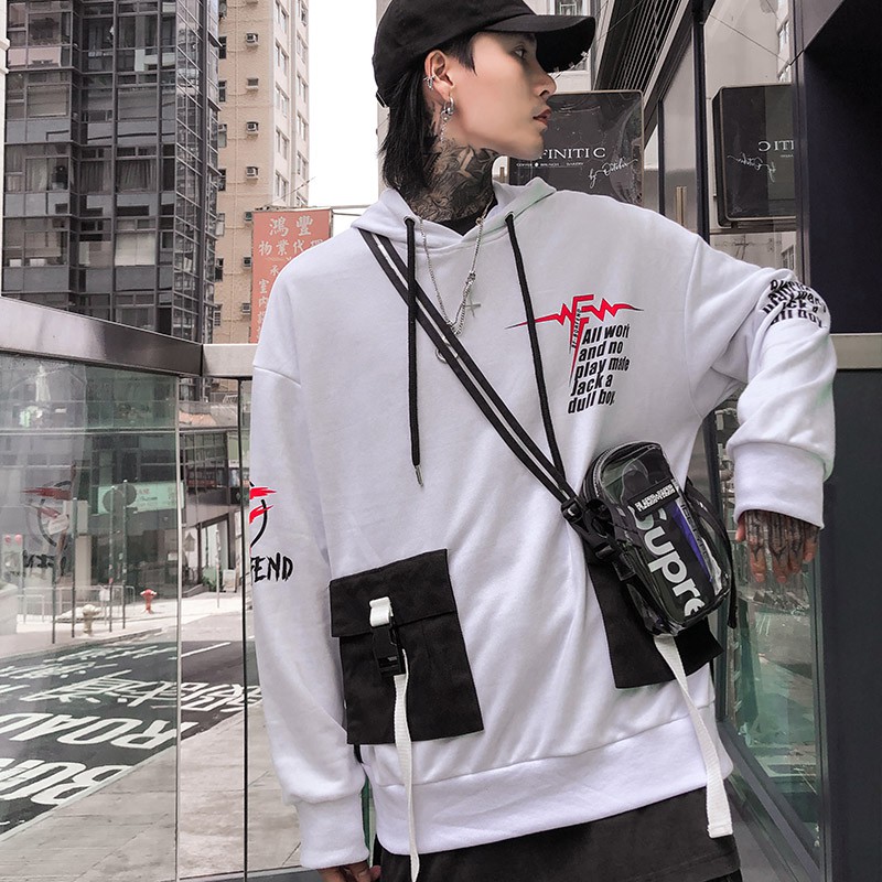 Bộ Đồ Nam Chất Thun Áo Hoodies Túi Hộp BORFEND Kết Hợp Quần Jogger Phối Dây Chữ Trẻ Trung Thời Trang SET NAM 9000087