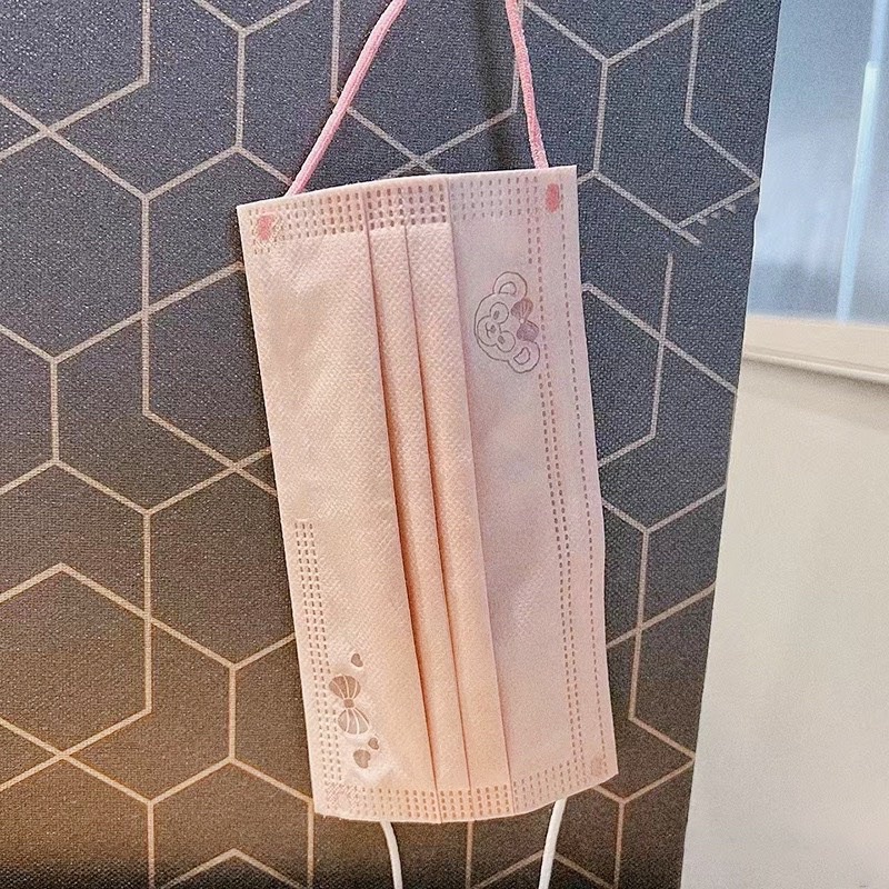 Khẩu trang hồng khỉ cute đáng yêu