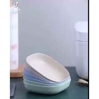 Đĩa lúa mạch vuông tròn size to sâu lòng set 8 đĩa lúa mạch đựng hoa quả trái cây cao cấp AZ SF455