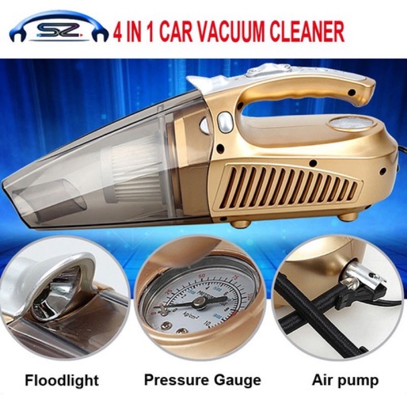 Máy hút bụi cầm tay kiêm bơm lốp xe + Bộ nguồn dùng cả trong nhà và ôtô