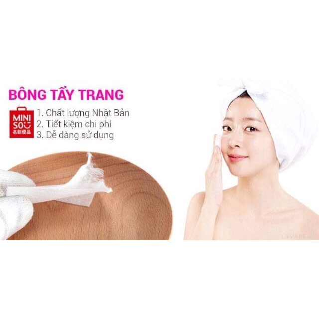 Bông tẩy trang miniso 1000 miếng Xilin House