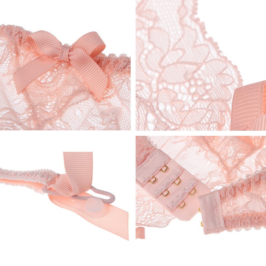 Set đai nịt quần lót và đôi vớ dài VARSBABY vải ren siêu mỏng xuyên thấu quyến rũ thời trang dành cho nữ