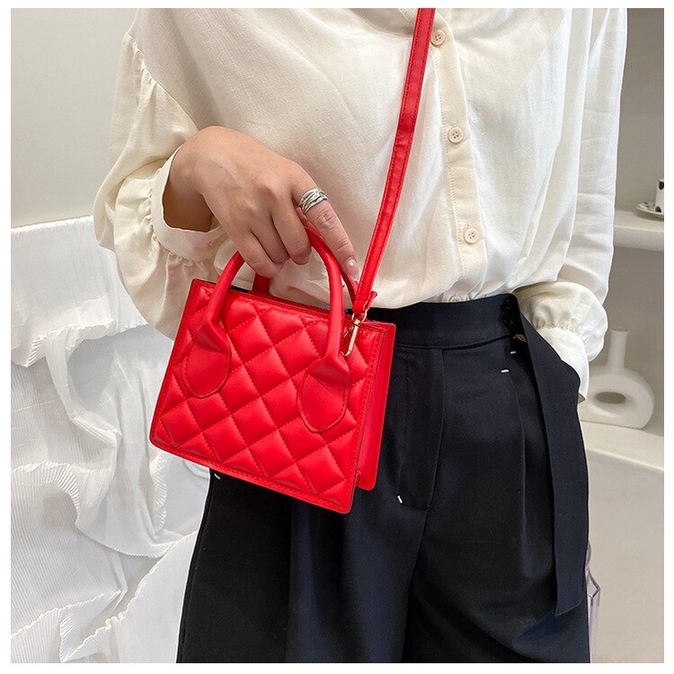 Túi Đeo Chéo JASMIN NOIR Dáng Vuông Nhỏ Họa Tiết Hình Thoi Đơn Giản Thời Trang Cho Nữ