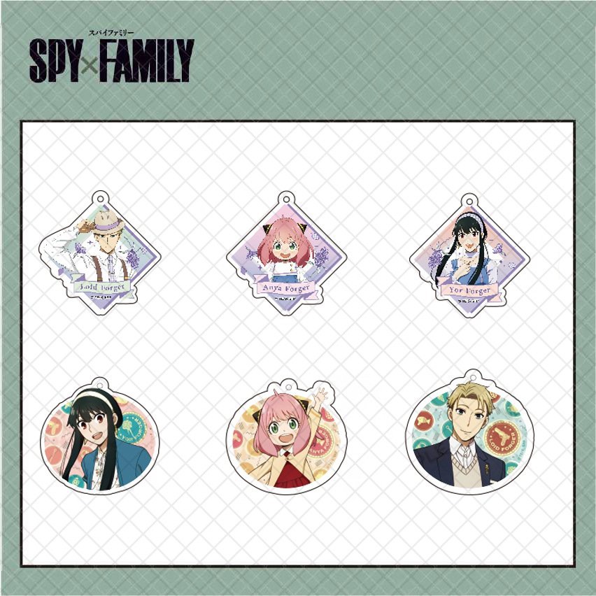 Móc khóa SPY X FAMILY GIA ĐÌNH ĐIỆP VIÊN Hình Tam Giác Thoi Tròn Chữ Nhật anime chibi mica trong acrylic