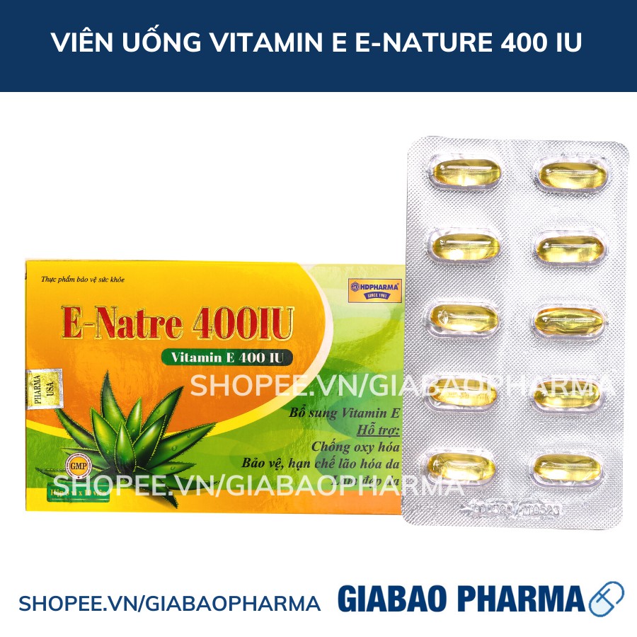 Vitamin E Natre 400IU hỗ trợ làm đẹp da,chống lão hoá - Hộp 30 viên