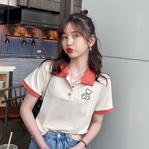 Áo Thun Tay Ngắn Cổ Polo Dáng Rộng Thời Trang Mùa Hè 2022 Cho Nữ