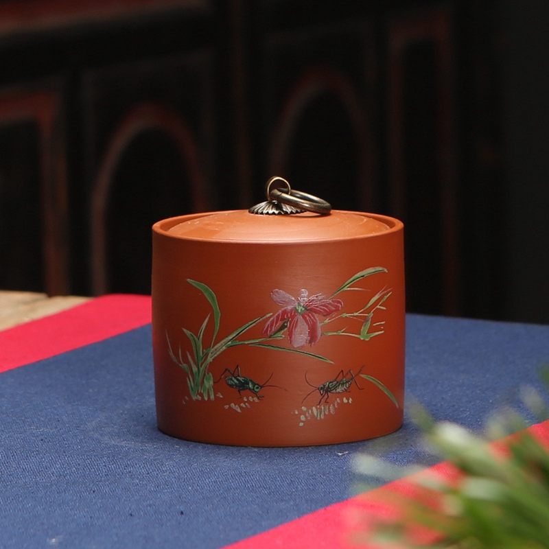 Hũ đựng trà họa tiết cây tre bằng sứ loại nhỏ | BigBuy360 - bigbuy360.vn