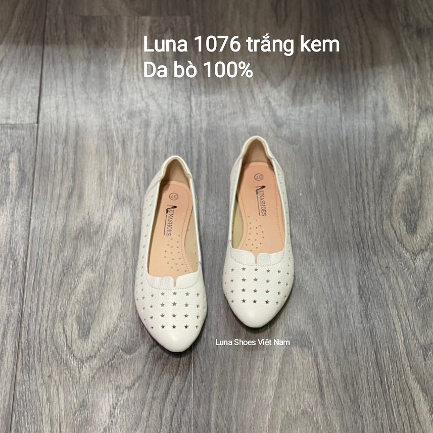 Giày búp bê nữ mũi tròn da bò Lunashoes 1076 giầy đế bệt cao cấp nhiều màu (BH 24TH) êm chân dễ đi dễ phối đồ