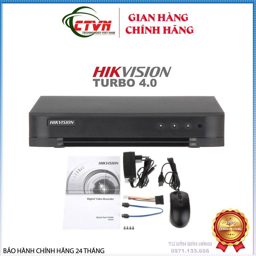 Đầu Ghi Hình Camera HDTVI Hikvision DS-7204HUHI-K1 hoặc DS-7208HUHI-K1 4/8 kênh 5MP HD-TVI 4/8 Kênh Turbo 4.0