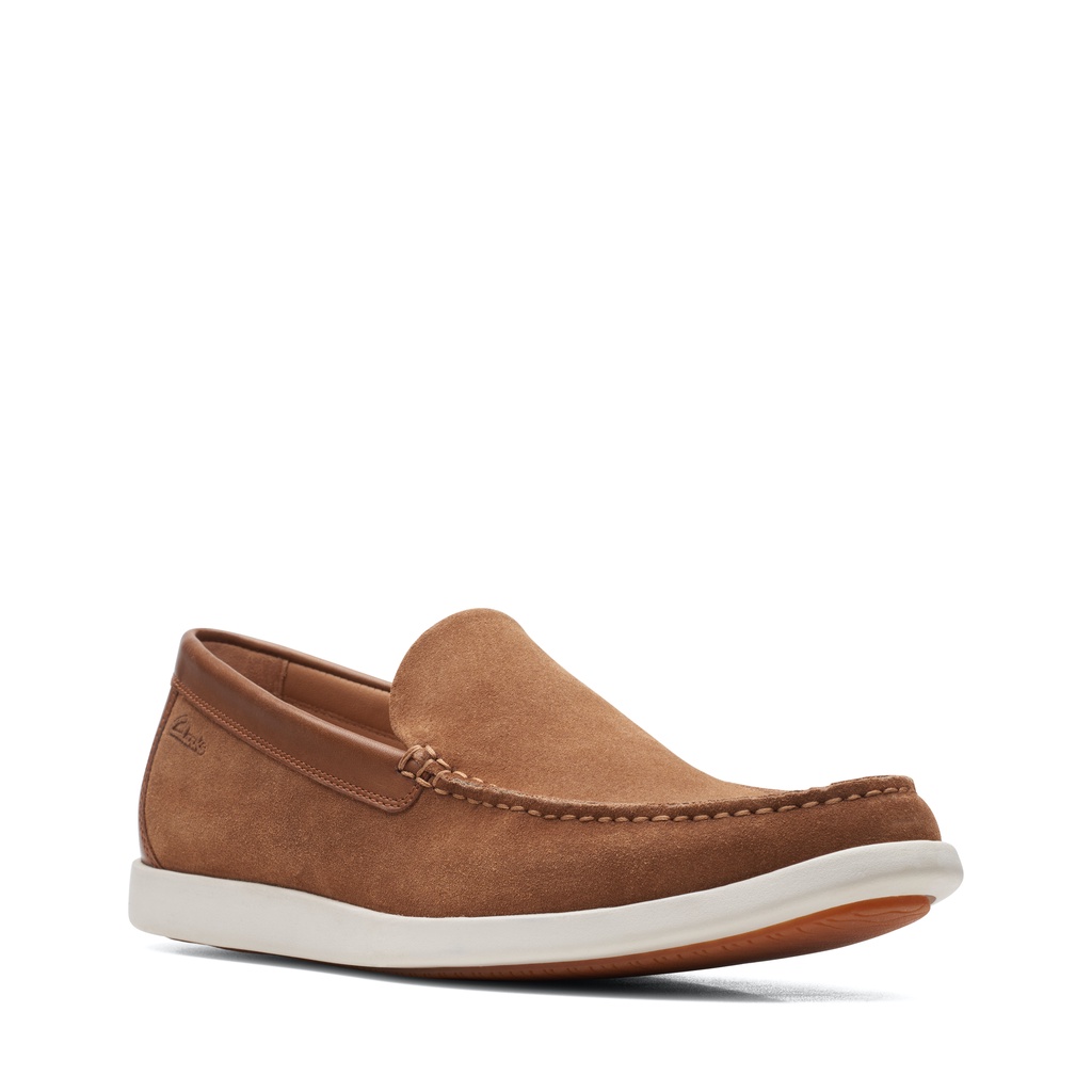 Giày Sục Nam CLARKS Ferius Creek màu nâu da bò