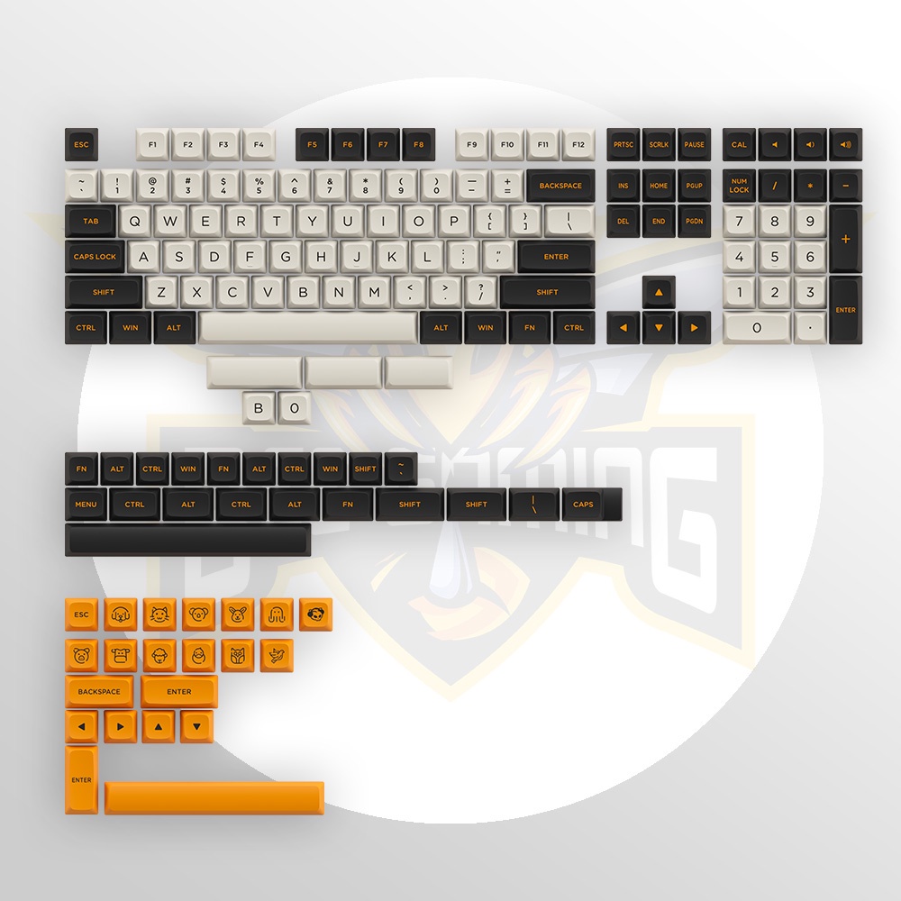 [Mã SKAMSALE03 giảm 10% đơn 200k] Bộ keycap AKKO Carbon Retro - Chất liệu PBT Double Shot - 155 nút (ASA Low-profile)