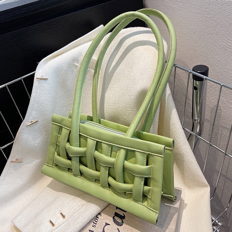 Túi đeo vai IELGY đan tay màu trơn phong cách Pháp thời trang cho nữ