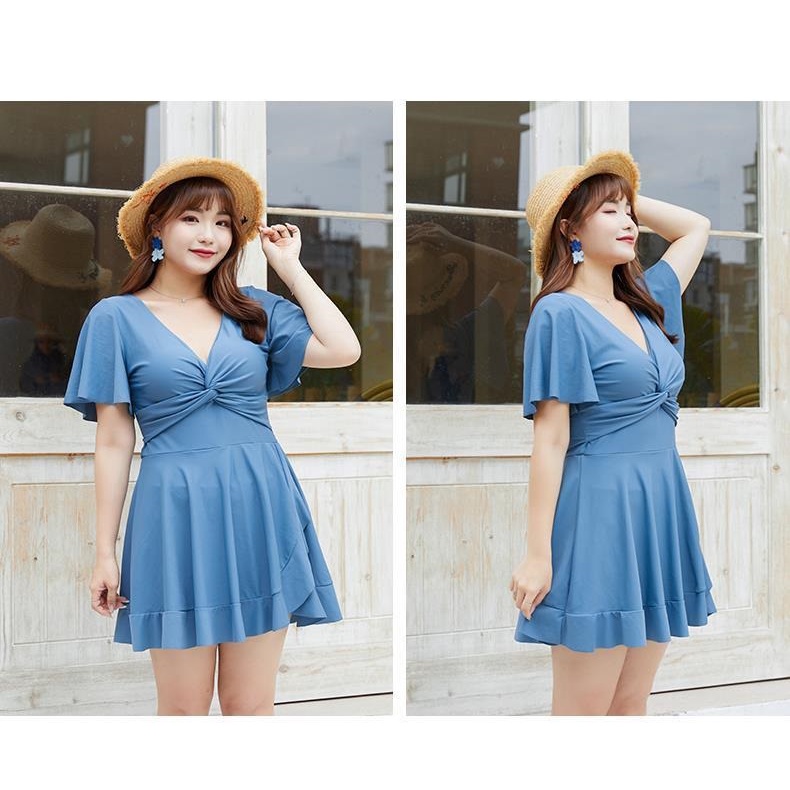Bộ đồ bơi nữ áo tắm liền váy xinh kín đáo size lớn