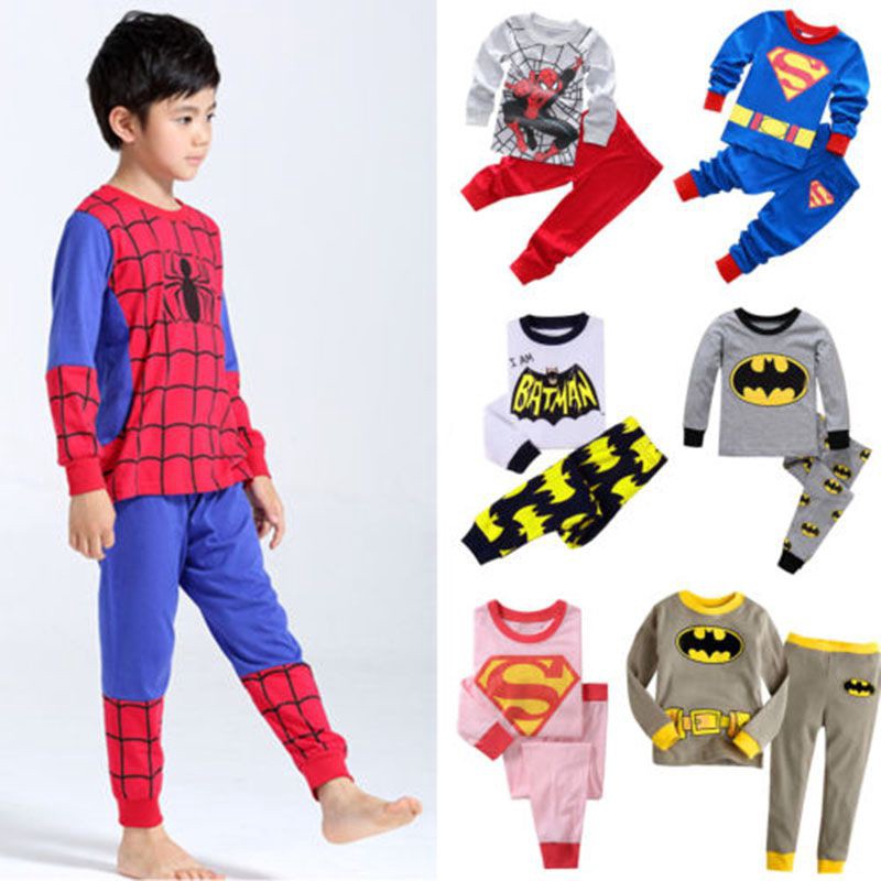 Kids Boys Clothing Tops Pants Superhero Iron Man Spiderman Captain America