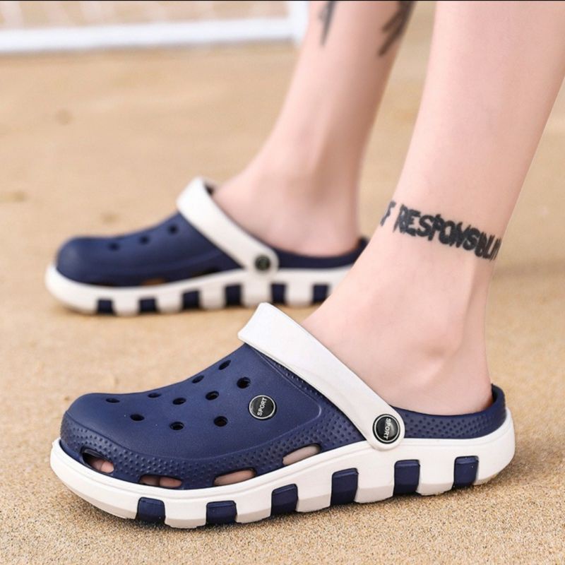 Dép Cross Unisex ❤️FREESHIP❤️ Dép sục nhựa cá độn đế đi mưa siêu nhẹ dép lỗ đi trong nhà cho cặp đôi nam nữ 4 mau