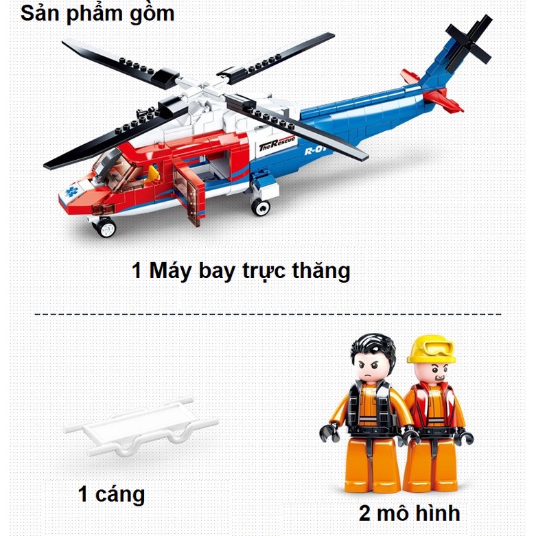 Bộ lắp ghép lego mô hình máy bay trực thăng cứu hộ gồm 402 chi tiết M38-B0886