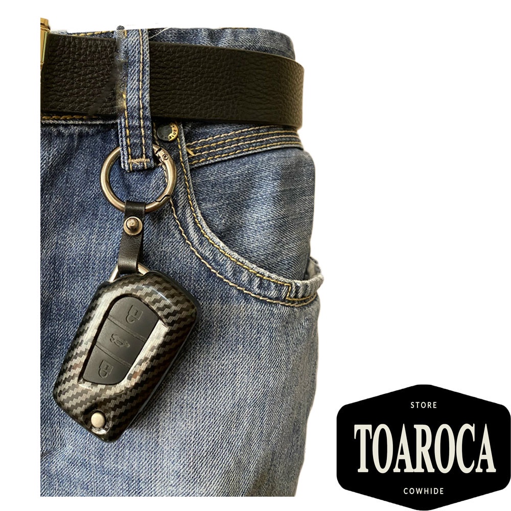 Móc khóa smartkey ô tô,xe máy dây da móc tròn kèm tovit tháo lắp dễ dàng tiện lợi Toaroca