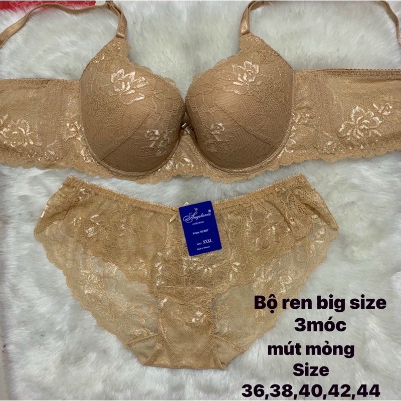 Set ren bigsize 3 khoá gài cup c tạo khe