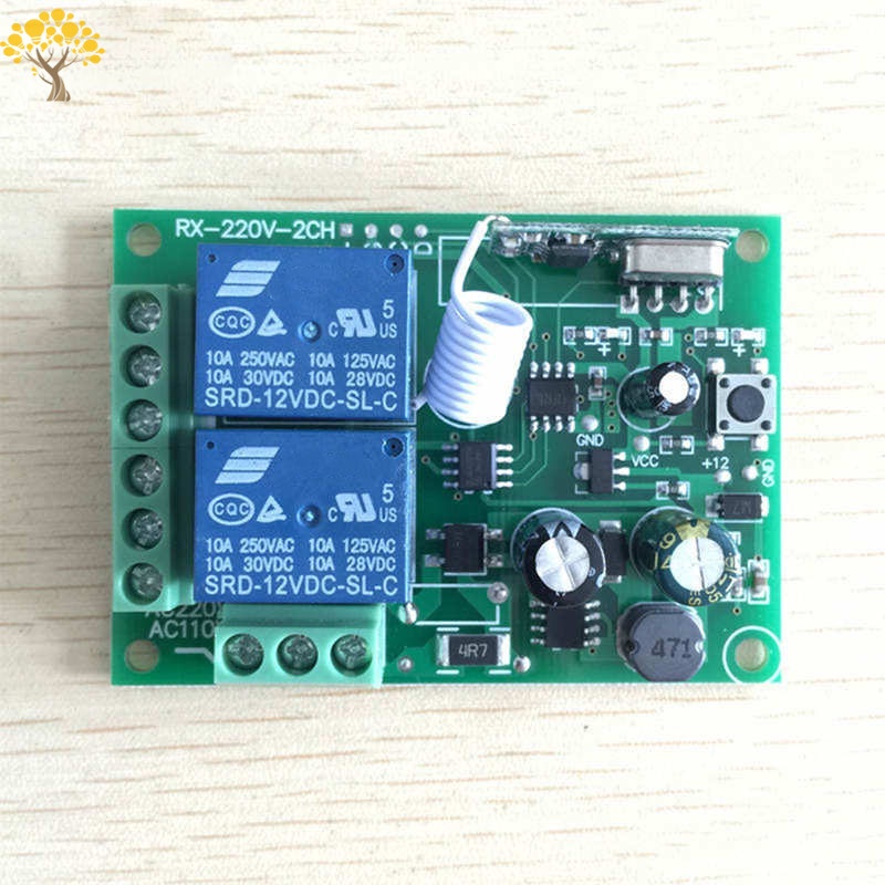 Universal 433 Mhz Wireless Remote Control Switch Relay 220V 2CH Receiver Module +RF 433Mhz Remote Controls