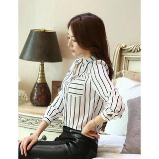 Áo sơ mi nữ kẻ sọc chất đẹp SM005