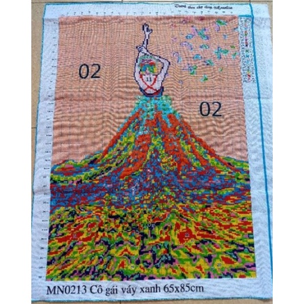 TRANH THÊU CHỮ THẬP CÔ GÁI MN0213 (65X85)