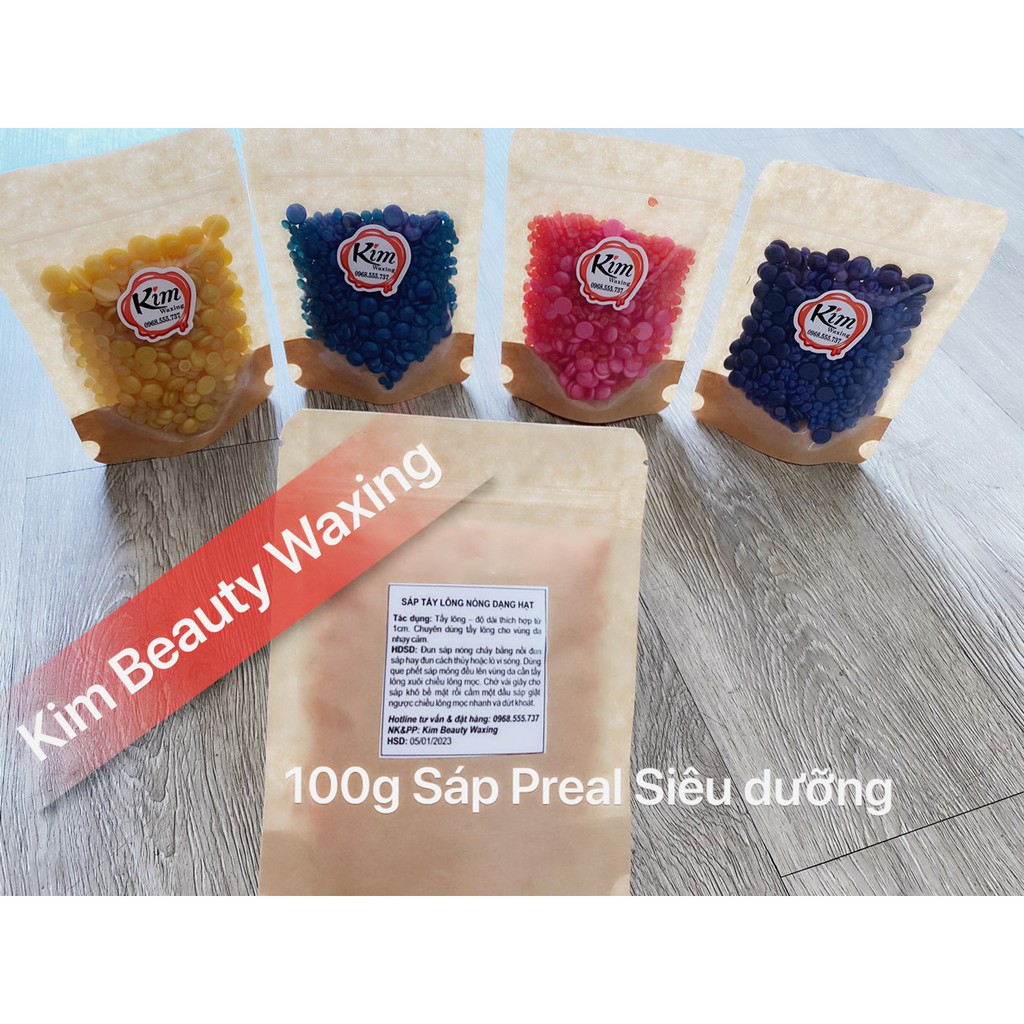 (Tặng que) 100g Sáp wax NÓNG DẠNG HẠT Viên Hard Wax Beans cao cấp