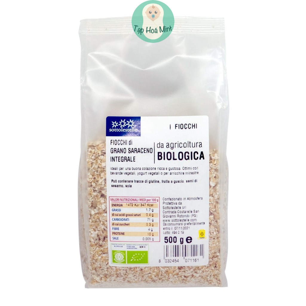 Kiều mạch nguyên cám hữu cơ Sottolestelle 500g cho bé ăn dặm - Tạp hoá mint