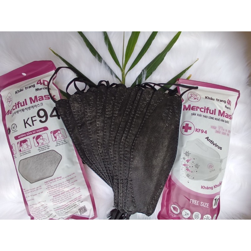 1 thùng 300 chiếc Khẩu Trang Cá 4D Kháng Khuẩn 4 Lớp KF94 Ôm Sát Mặt Lọc Bụi Mịn An Toàn - Merciful- Màu Xanh Dễ Thương