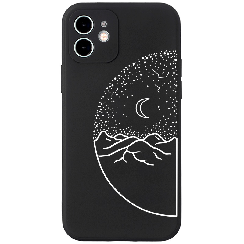 Ốp lưng JURSUE hình cặp đôi dễ thương đẹp đen cho iPhone 13 12 11 Pro Max SE 2020 X XR XS ip 8 7 6 6S Plus kute Y123