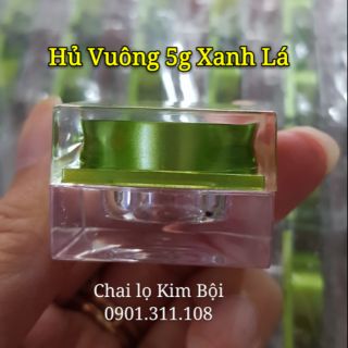 Combo 50 hủ đựng kem face vuông 5g xanh lá