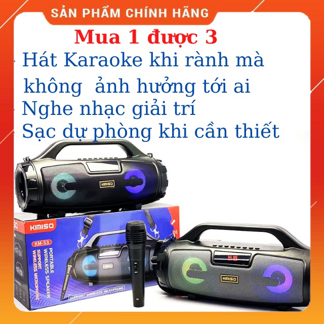 Loa Bluetooth KIMISO KM-S3 Loa Hát Karaoke Siêu Hay Pass Ấm Không Rè Khi Hát