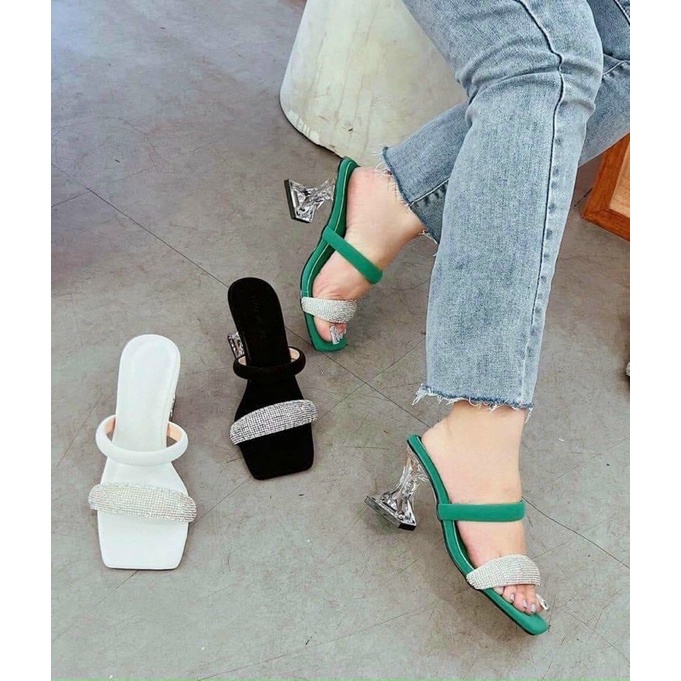 Giày gót Ly mika quai ống xoàn cao cấp chất da mờ cao 7cm xinh xắn mẫu mới ứa nhất 2022