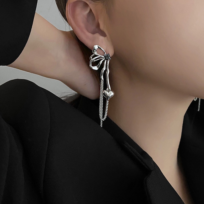 Bông tai mạ bạc thiết hình đôi cánh bướm