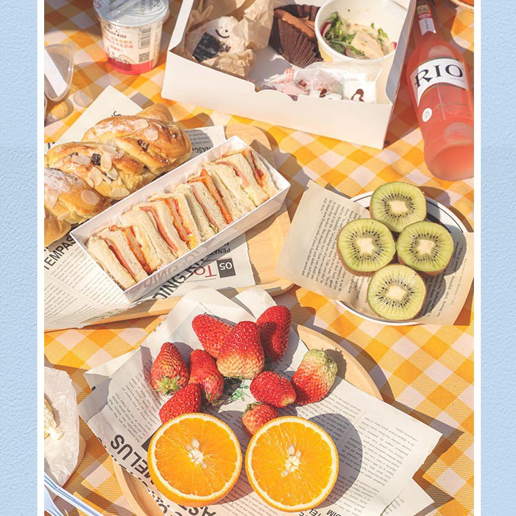 [TRỢ SHIP] Thảm picnic gấp gọn, Thảm dã ngoại, Thảm du lịch cao cấp - Chống thấm nước, họa tiết caro, gấp gọn tiện lợi