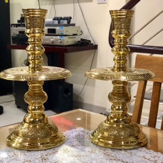 Cặp chân nến đồng 36cm