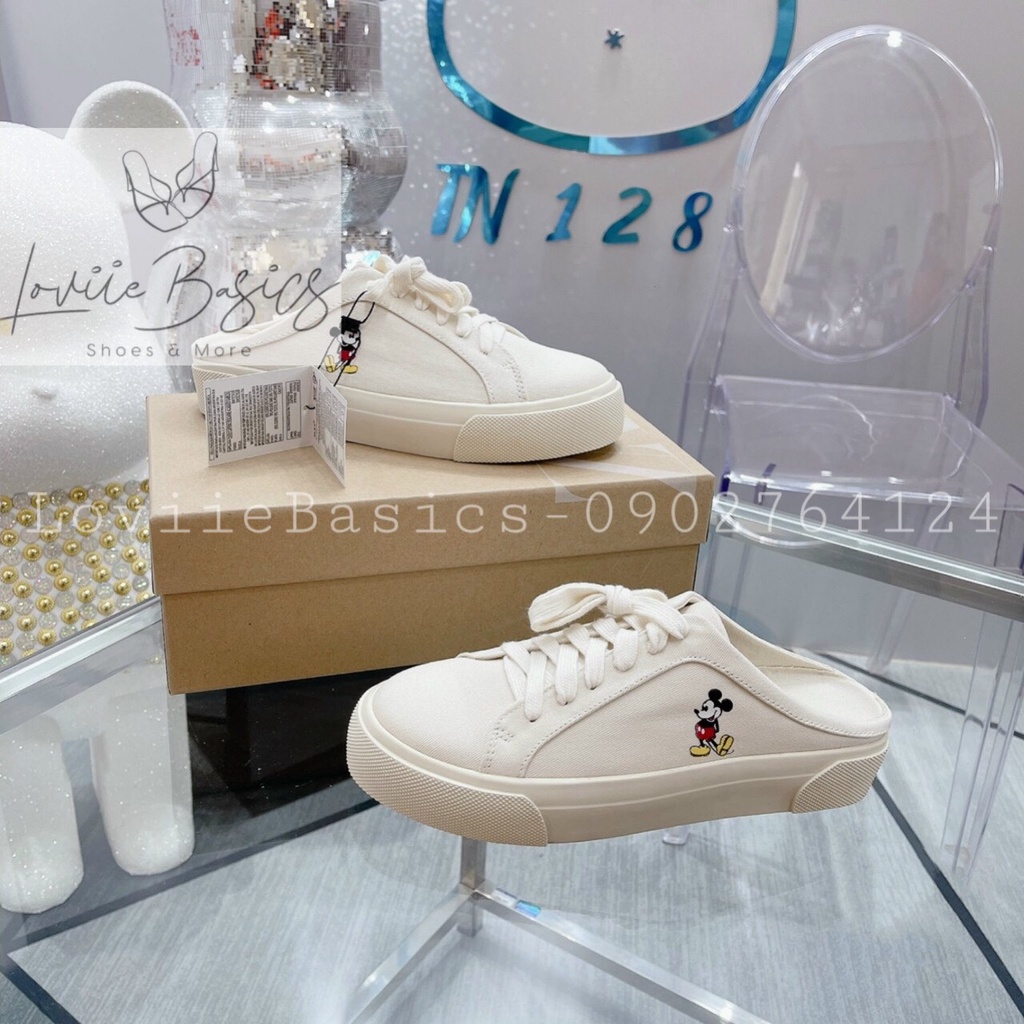 GIÀY SỤC LOVIIE BASICS - GIÀY THỂ THAO ĐẠP GÓT CHUỘT MICKEY - SỤC BATA NỮ THỜI TRANG 2CM B220102