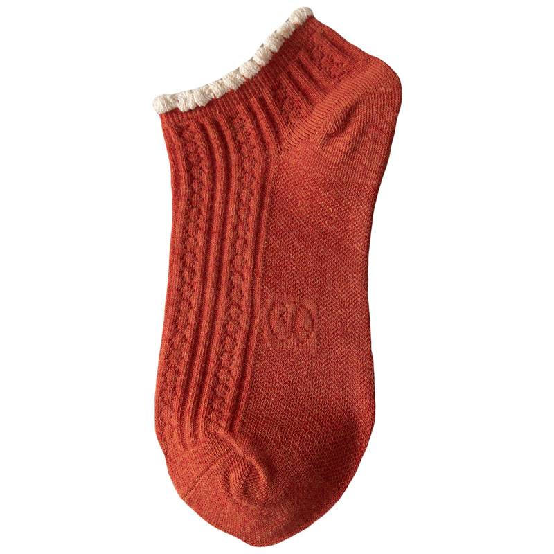 Vớ Thuyền cotton Màu Trơn Miệng Nông Dễ Thương Phong Cách Nhật Bản Cho Nữ