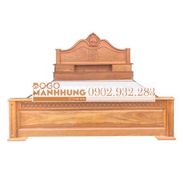 Giường ngủ gỗ gõ đỏ ,mẫu nữ hoàng 1.6mx2m và 1m8x2m- Xưởng gỗ Mạnh Hùng