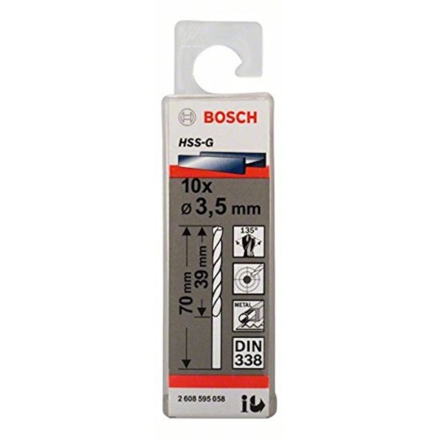 Bosch Bộ 10 Mũi Khoan Kim Loại 3.5x39 / 70mm