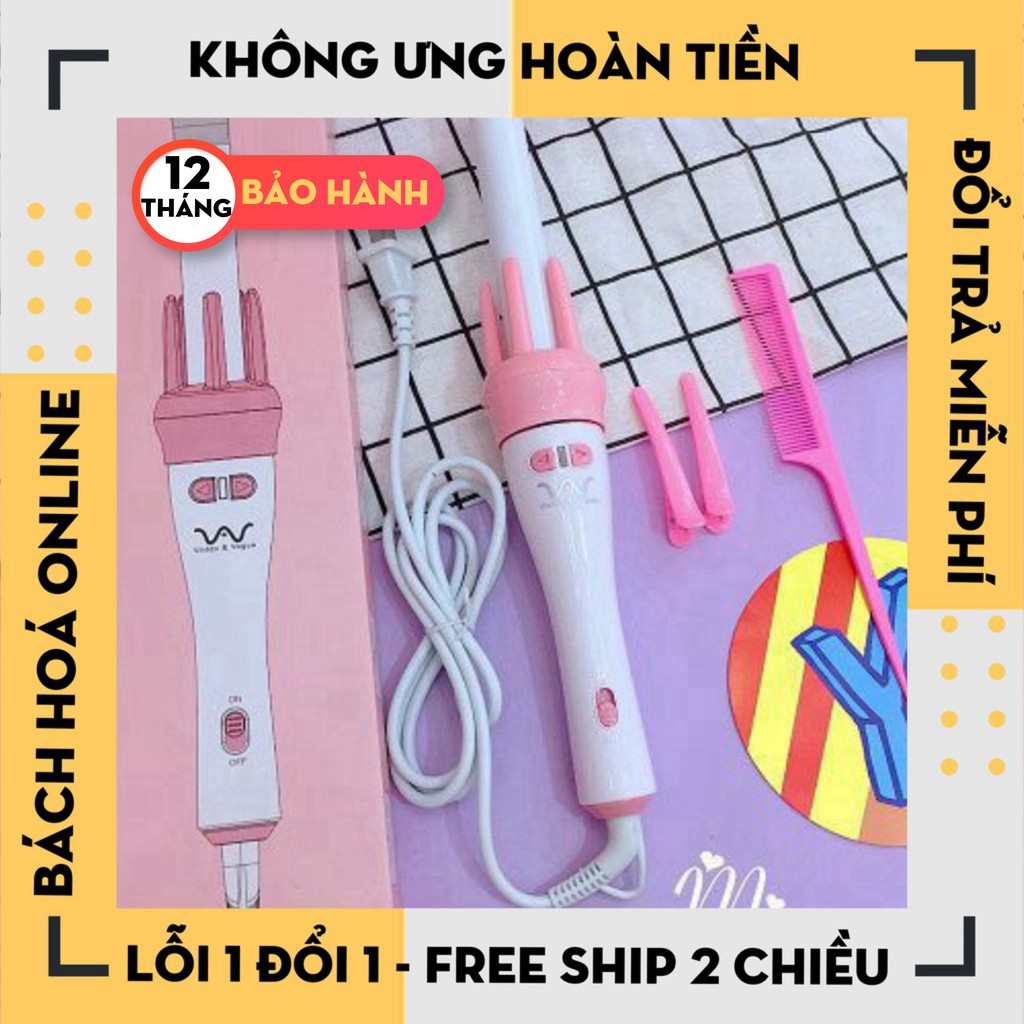 [Hàng Loại 1] Lược uốn xoăn cao cấp, máy uốn xoăn xoay tự động 360 độ đa năng