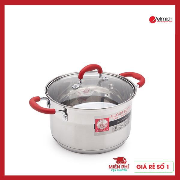 Bộ nồi inox Smartcook 3 chiếc size 16cm, 20cm, 24cm, bộ nồi elmich cao cấp, bảo hành 2 năm.