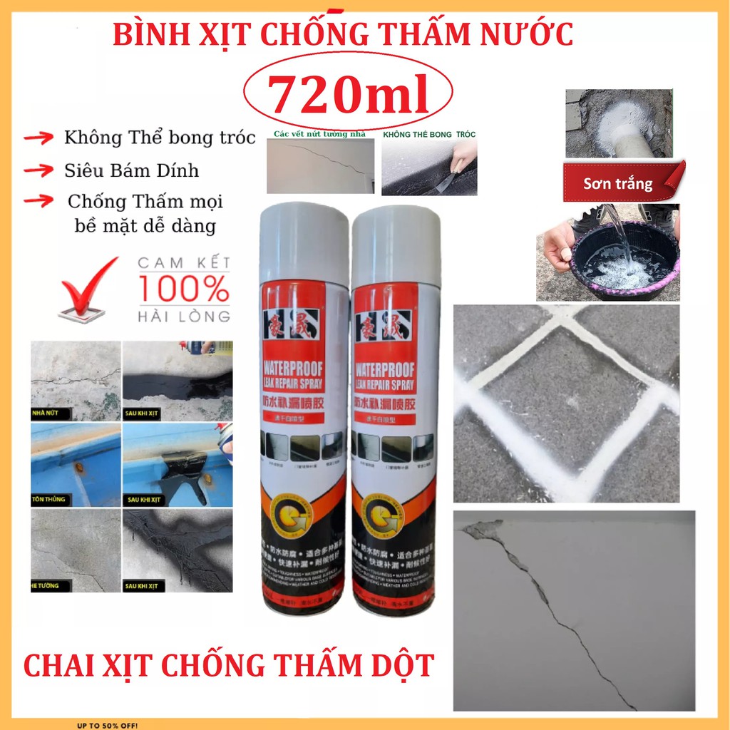 Chai xịt chống dột - chống thấm nước - Bình Sơn xịt chống thấm, dột 720ml