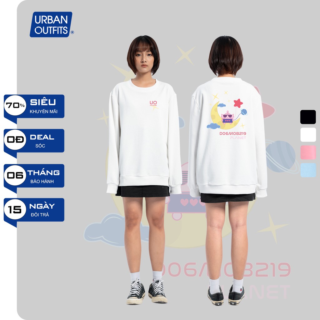 Áo Sweater Form Rộng Nữ Nam URBAN OUTFITS In Mặt Trăng DO6M08219 Planet SWO32 Thun Cotton Nỉ 4 Chiều Local Brand