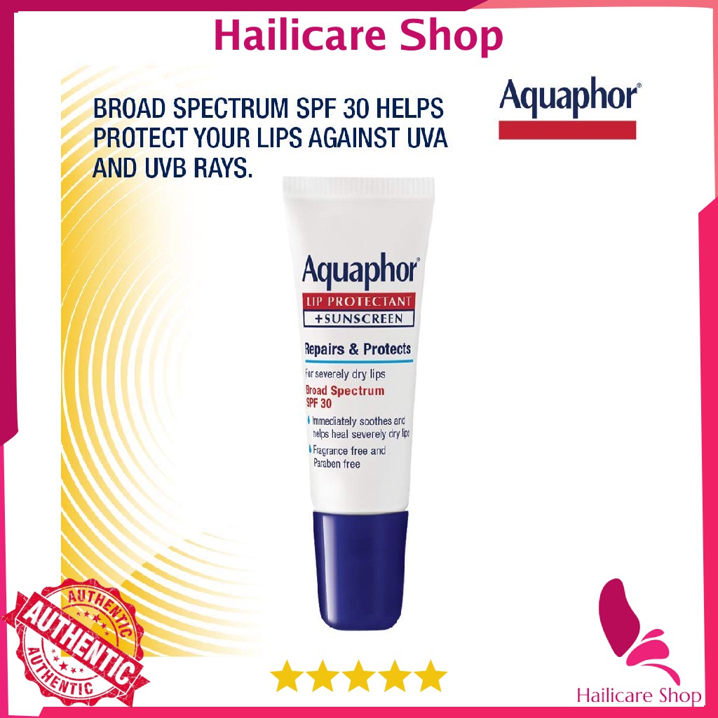 [Nhập Mỹ] Dưỡng Môi Chống Nắng Aquaphor Lip Protectant and Sunscreen Ointment - Broad Spectrum SPF 30