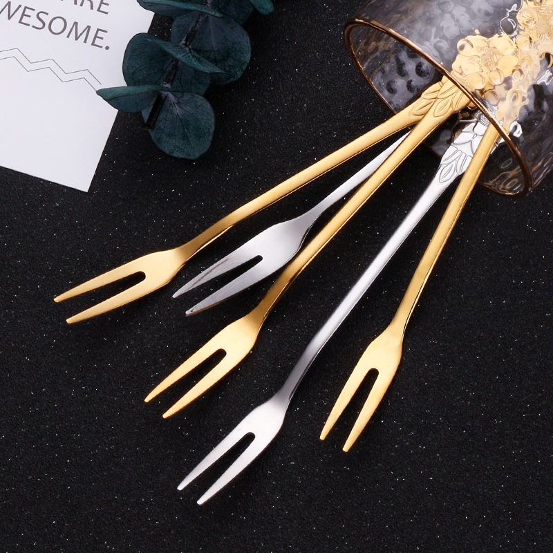 Nĩa ăn trái cây hai tầng bằng thép không gỉ