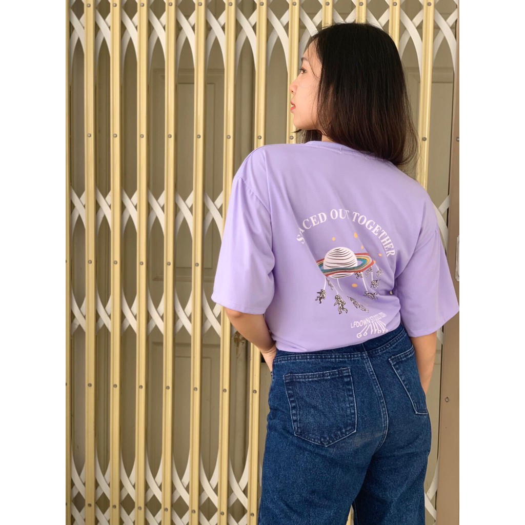 Áo thun Unisex Tay lỡ form rộng Hành Tinh vũ trụ DEEPLY H062