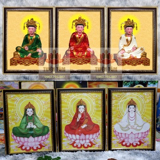 Bộ 3 Tranh Tam Tòa Thánh Mẫu 36x48cm cao cấp khung composite xịn xò (tranh tứ phủ)